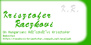 krisztofer raczkovi business card